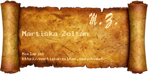 Martiska Zoltán névjegykártya